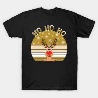 Merry Christmas Ho Ho Ho Vintage Retro T-Shirt